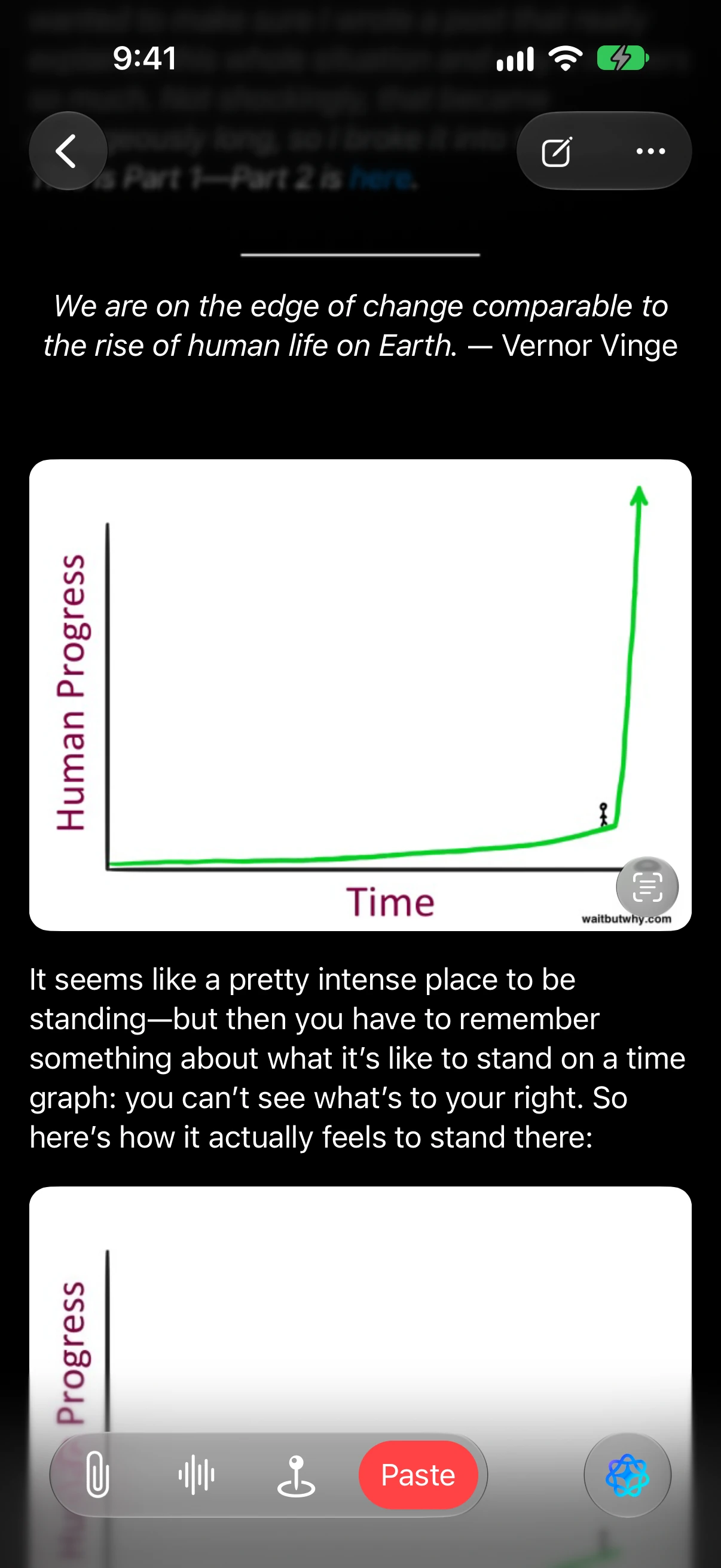 Hand-drawn charts in an extracted essay (dark)