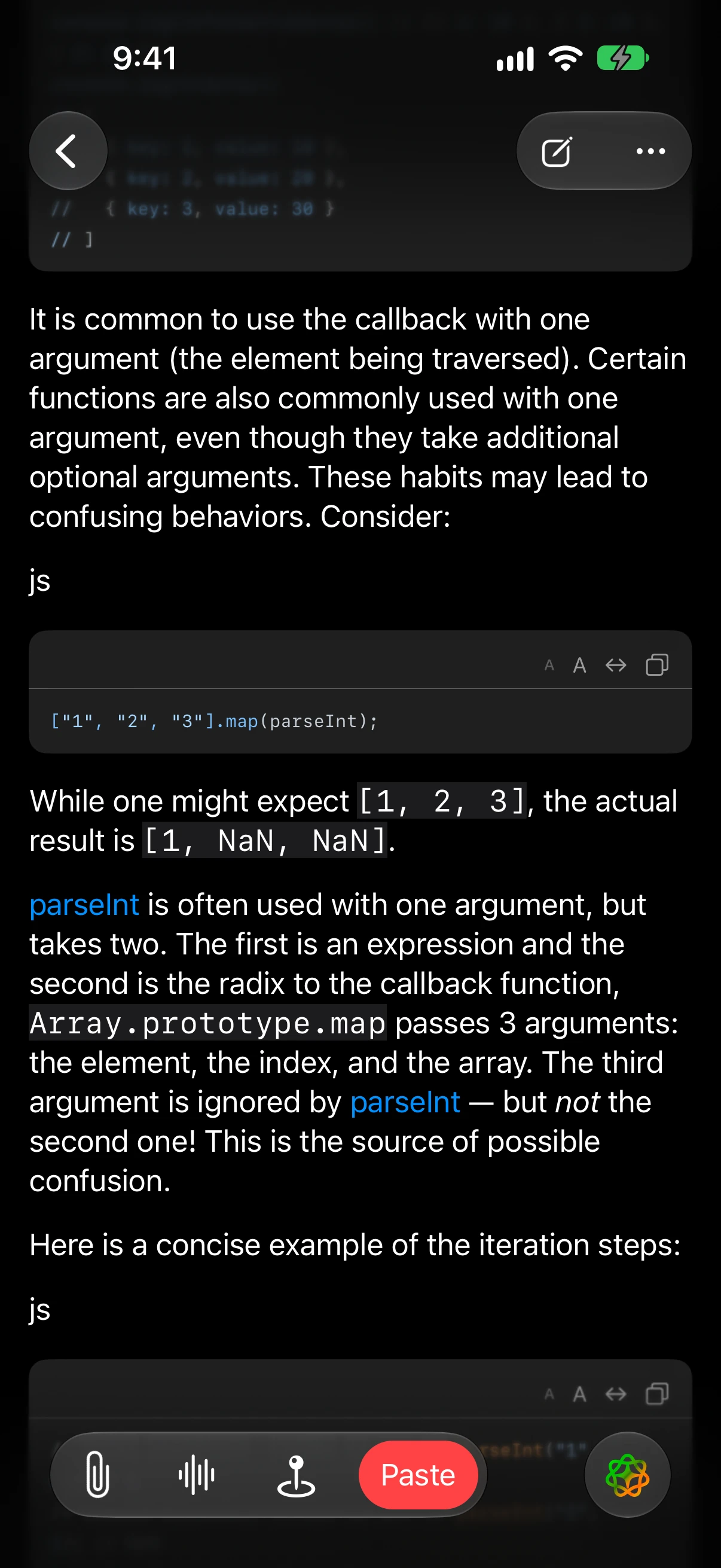 Syntax-highlighted code blocks (dark)